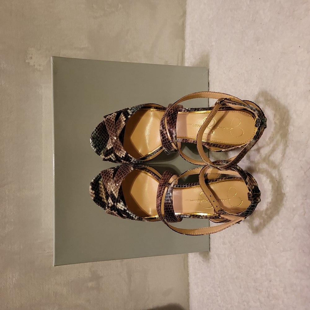 Jessica Simpson Finlay ~ Strappy Python Print Sz … - image 7